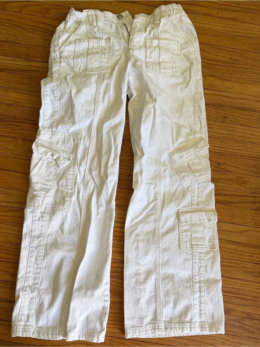 BDG Y2K Cargo Cream Wide-Leg Cargo Pants - Picture 2 of 8